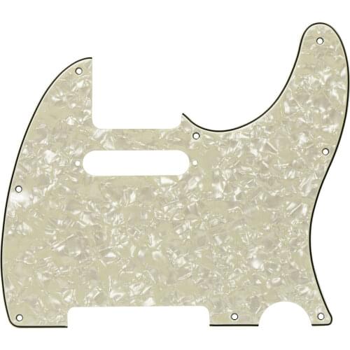 New 4Ply 8 Hole Guitar Pickguard Scratch Plate Aged Pearl for Standard USA/Mexico FD Tele Style Guitar