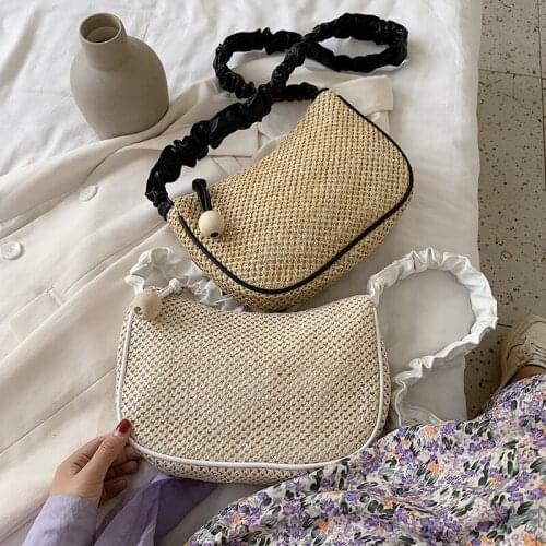 New Arrival 2020 xia yang Gas Little Bag Straw Bags Fashion Fashion Armpit Package INS Online Celebrity Shoulder Bag Bag Versati