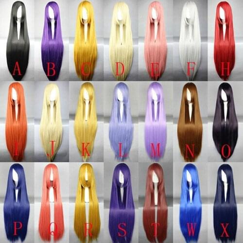 Woman Long Straight Hair 100CM Wigs Heat Resistant Synthetic Anime Cosplay Wig Halloween Carnival Party Women Cosplay Wigs Q-S