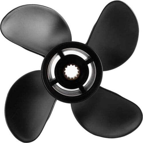 10 3/8x13 Outboard Propeller High Thrust 4 Blades Aluminum Alloy Fit for Honda Outboard 35-60HP Engine Outboard Accessory