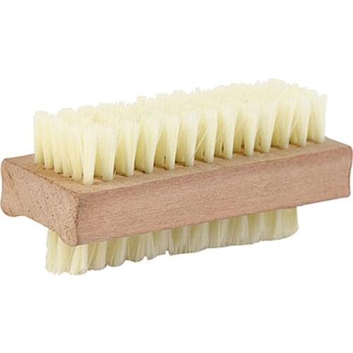 Portable Wooden Non Slip Double Sided Hand Nail Brush Body Massage Tool Scrubber Art Nail Cleaning Brushes