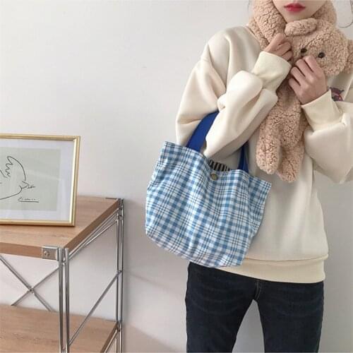 Printing Portable Lunch Bag Canvas Small Tote Women Cute Lunch Box Bag Picnic Food Storage Pouch Children School Lunch Bags
