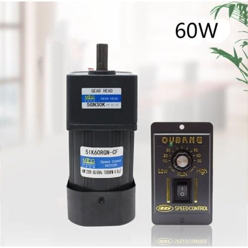 AC220V 60W 5IK60RGN-CF AC gear speed motor, high torque, reversible, speed motor + speed controller