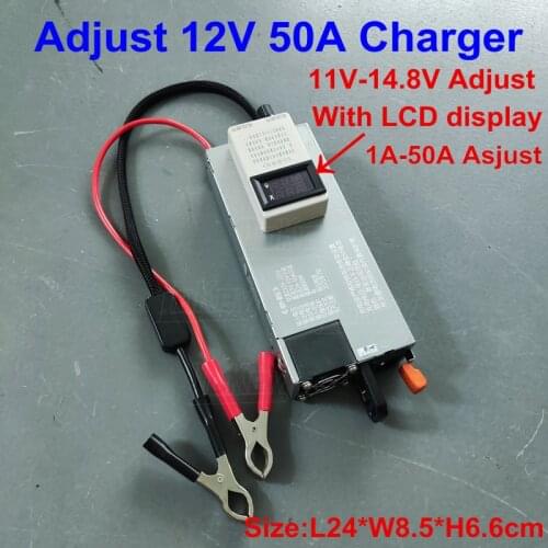 Adjustable Charger 1A - 50A Current 3V~ 14.6V Voltage 12V 12.6V 14.6V Lifepo4 Li-ion Lithium Fast Charge for RV camper motor