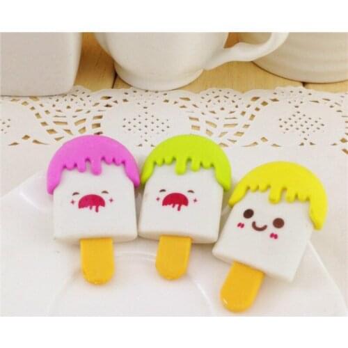 Random 1/2/3PCS Cute Ice Cream Eraser kawaii Art School Supplies Office Stationery Novelty Creative Pencil Correction Supplies