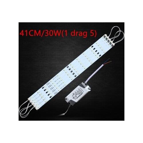 Led Ceiling Lamp Reconstruction Rectangular Light Bulb Light Bar Lamp Beads Core Board Lights White Bright 41cm 30W 1 Drag 5