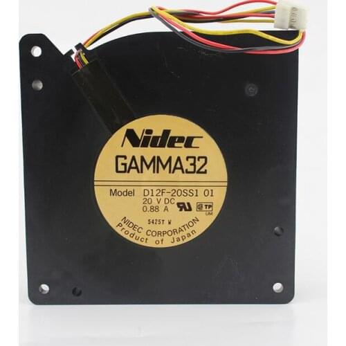 Nidec 12032 12cm D12F-20SS1 01 0.88A 20V 3 wire turbine blower fan
