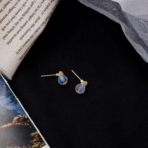 Colorful Tiny Light Bulb Shape 1 Pair Stud Earrings For Women Korean Fashion Simple Wind Funny Bulb Shape Resin Female Earrings