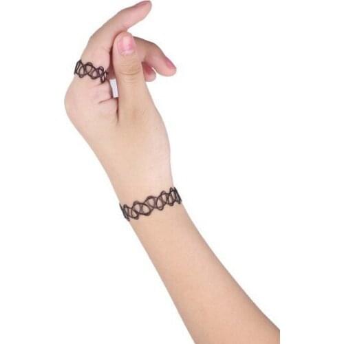 10pcs Tattoo Bracelets 90s Dead Stock Vintage Stretch Tattoo Bracelet Retro Hippy Chick Pulseras Elastic Jewelry Hot Selling