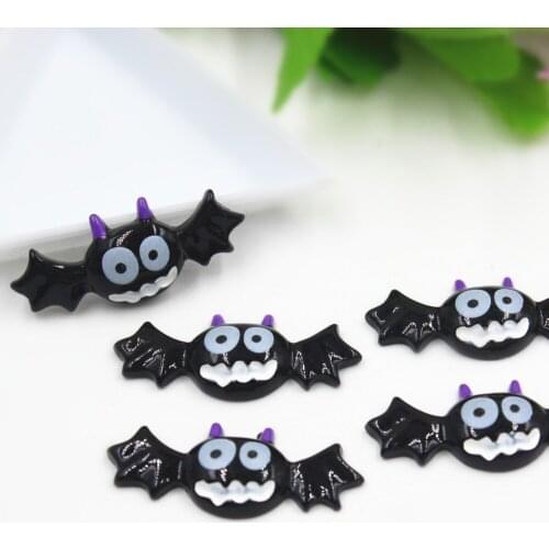 10pcs/lot flat back resin Halloween bat for kids DIY resin cabochons accessories