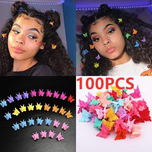 10/20/100PCS Cute Mixed Color Butterfly Hair Clips Claw Barrettes Mini Clamps Jaw Hairpin Headdress Hair Styling Accessories