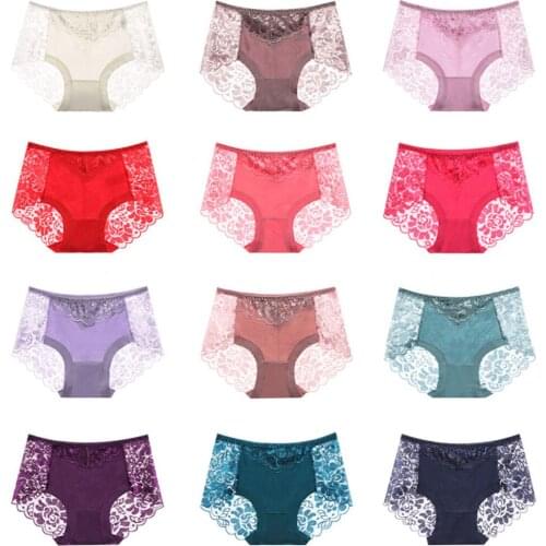 13 Colors M-3XL!Sexy Lace Panties Plus Size Girl Panty Fashion Cozy Lingerie Tempting Pretty Underwear Women briefs