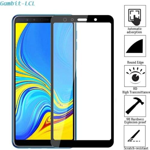 2PCS Full Cover Tempered Glass for Samsung Galaxy A7 2018 SM-A750F A750F A750 Screen Protector Glass Protective Film