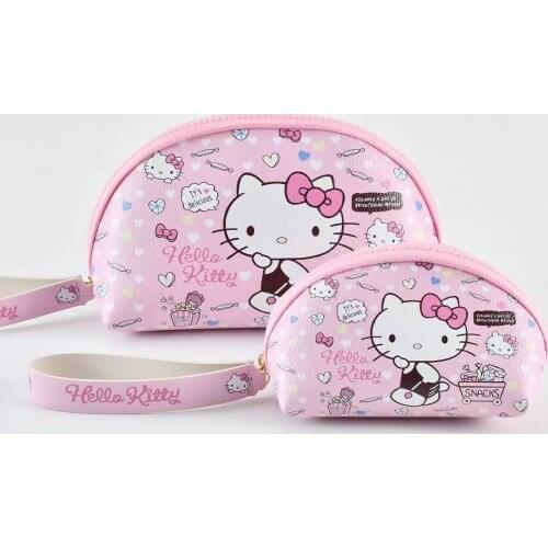 2pcs Sanrio KT new cartoon girl pu coin purse Melody card holder PU clutch bag storage bag travel toilet bag cosmetic bag