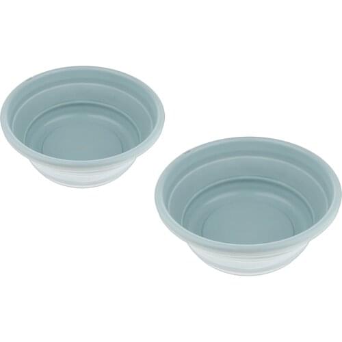 2 Pieces TPE Collapsible Wash Basins Space Saving for Fishing Travel Hiking