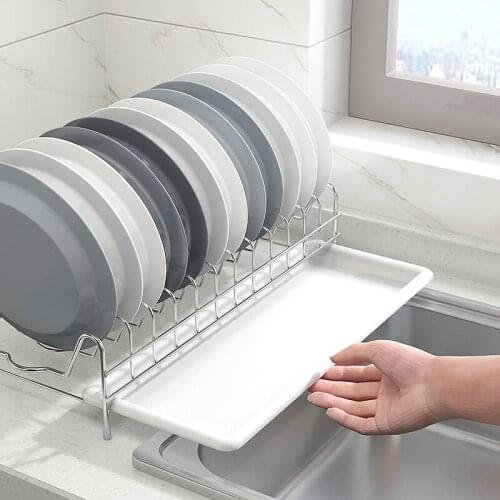 2 in 1 Stainless Steel Dish and Bowl Drying Rack Kitchen Organizer Drainer Plate Bowl Holder Storage Shelf Sink Container