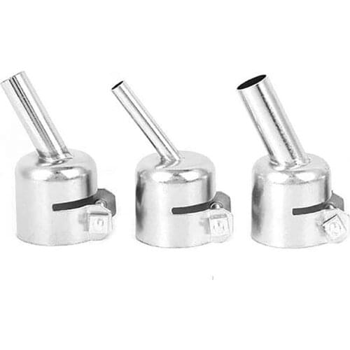 3Pcs 45 Degree Hot Air Nozzles 7/8/10mm Curved Nozzles Replaceable for 850 Hot Air Soldering Station