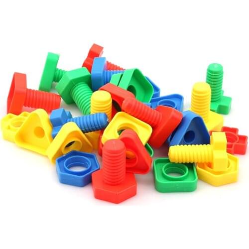 5 Pcs Screw Building Blocks Plastic Insert Blocks Educational Toys Montessori Scale Models Nut Shape Toys For Children Gift
