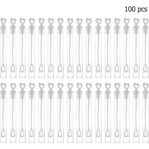 60/100pcs Love Heart Wand Tube Bubble Soap Bottle Playing Fun kid Toy Wedding Decor Compact and Portable Carry Convenient