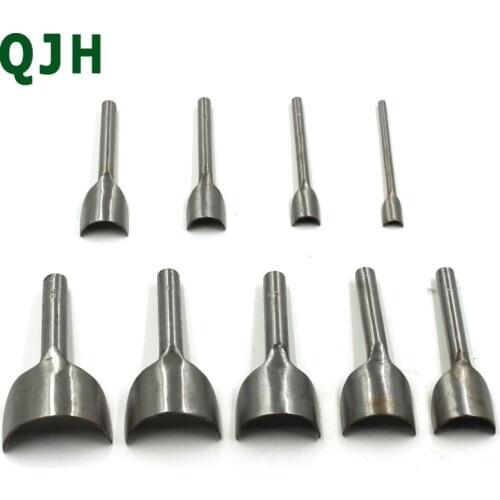 9pcs/set Handwork Leather Craft Half Round Fillet Shaped Cutter Punch Strap Belt Wallet End DIY Puncher Hard Steel Tools 10-50mm