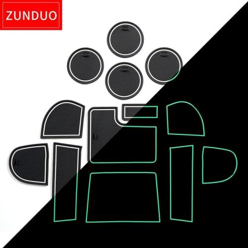 ZUNDUO Anti-Slip Gate Slot Mat For Subaru WRX 2015~2020 WRX STI 2016 2017 2018 2019 Accessories Rubber Cup Holders Non-slip mats