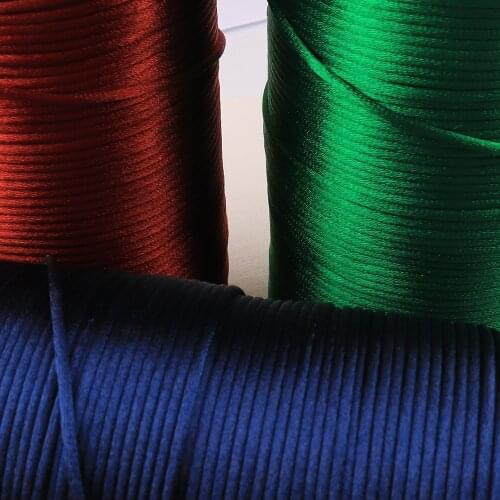 1.5mm Chinese knot rope Navy Blue/Green/Red brown Macrame Satin Cord for Bracelet Braided DIY jewelry Accessories Beaded Thread