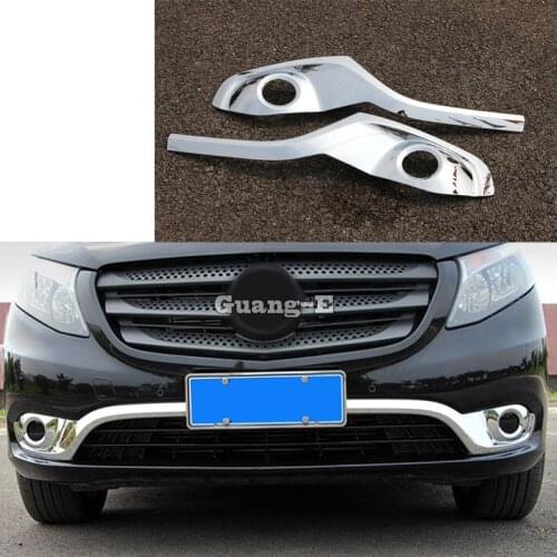 Car Front Fog Light Lamp Frame Bumper ABS Chrome Cover Trim Stick 2pcs For Mercedes Benz Vito W447 2017 2018 2019