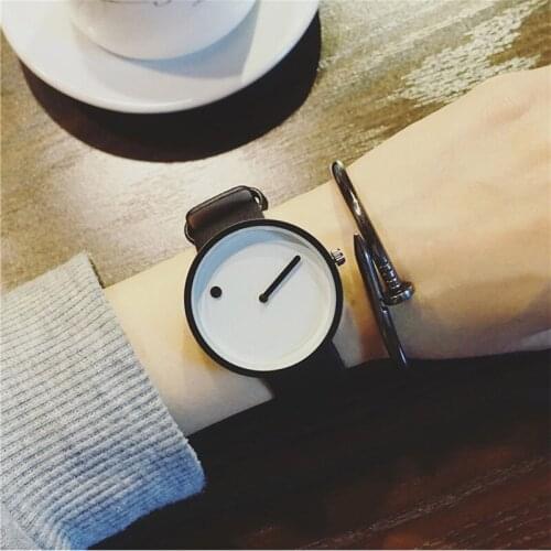 1PCs Unisex Minimalist Style Creative Wristwatches Black White Dot and Line Simple Stylish Men Women Fashion Quartz Watches Gift