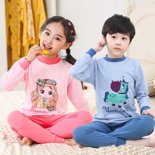 Kids Boys Sleepwear Baby Girl Autumn Cotton Sets Children Homewear Pajamas For Boy Pyjamas Kids Nightwear 2-9Y Teenage Clothes