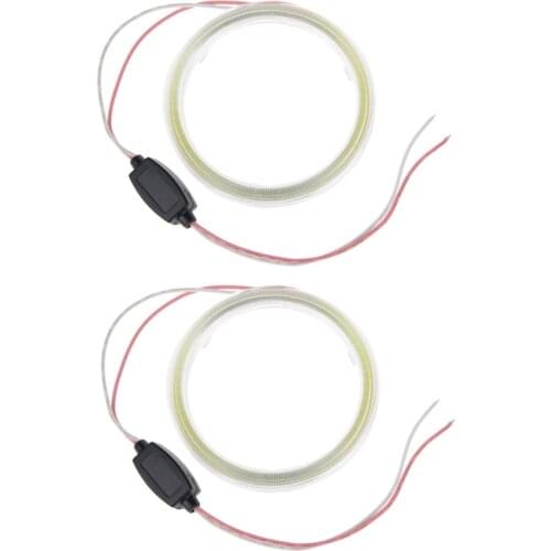 Hot New 2 Pcs 90mm Super Bright White COB Angel Eyes Halo Auto Car LED Light Ring Headlight Bulb Lamp DC 12V