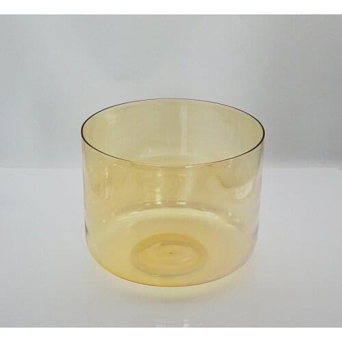 HF 10 inches citrine F Quartz Crystal Singing Bowl with Cosmic Light Customizable Colorful Note C/D/E/F/G/A/B/A# Octave