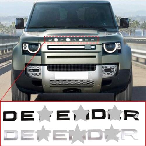 ABS Chrome Emblem Car Styling Hood Trunk Letters Logo Badge Trim Sticker For Land Rover Defender 110 130 2020 Car Accessories