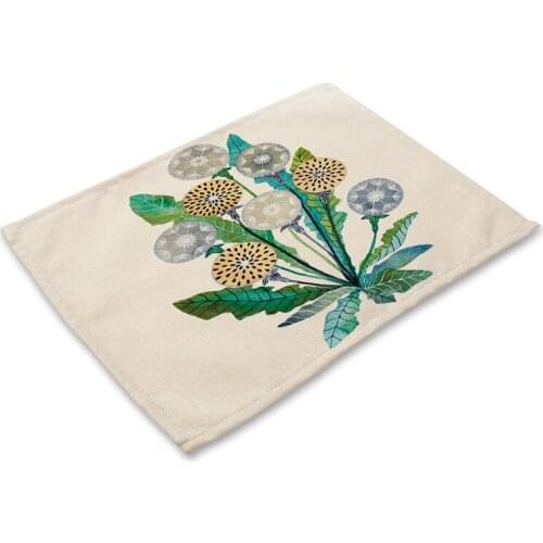 Succulent Plant Pattern Table Mat Kitchen Decoration Placemat Green Plant Table Napkin For Wedding Dining Accessories Table Mat