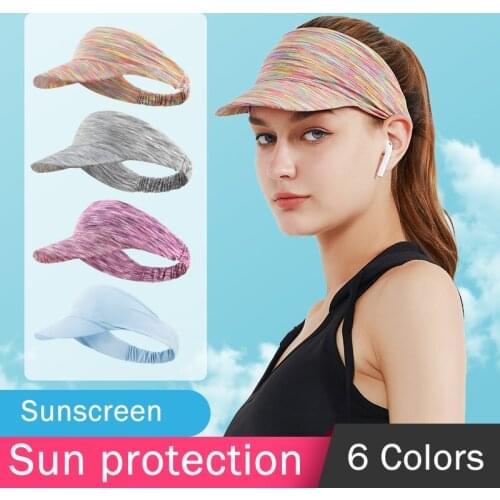 Summer Outdoor Sunscreen and Sunscreen Mens and Womens Breathable Sports Headband Empty Top Caps Riding Sweat-proof Caps