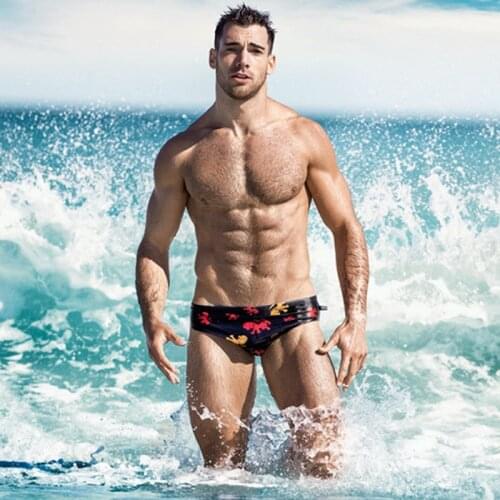 A231 new plus size men swimwear sexy animal printing swim trunk briefs beach shorts baord swim men swimsuits spa bathing suits