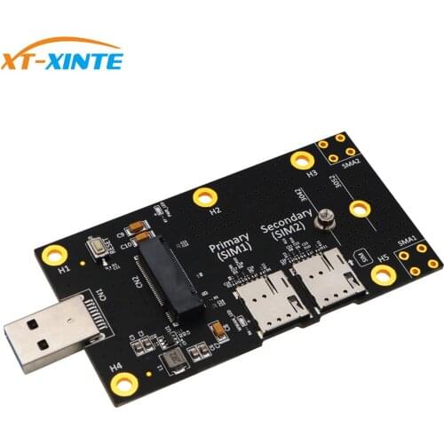 M.2 to USB 3.0 Adapter Expansion Card with Dual NANO SIM Card Slot for 3G/4G/5G Module Support M2 key B 3042/3052 Wifi Card