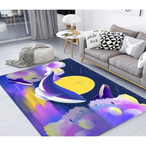 Cute cartoon animal series Bunny and dream whale Door mat Anti-slip mat Carpet Living room Bedroom Home decoration