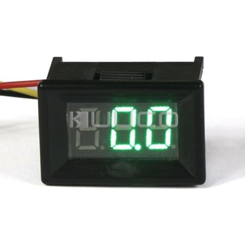 Small Digital Voltmeter DC 0~100V Green LED Display Voltage Meter DC 12V 24V Volt Meter for Car/ Motorcycle/ Battery/ E-bike etc