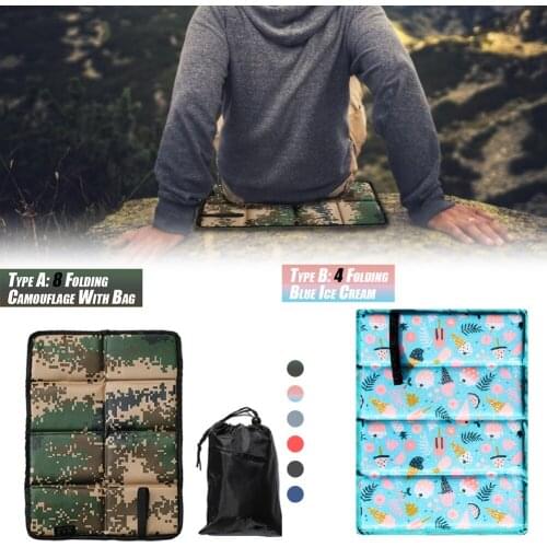 New Oxford Cloth Folding Camping Mat Portable Outdoor Waterproof Foam Sitting Pad Beach Mat Prevent Dirty Hiking Small Seat Pad