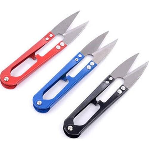 2021 1pcs/wholesale High quality high carbon steel Shear Fish line scissors U-shaped fishing line scissors sewing dropshipping