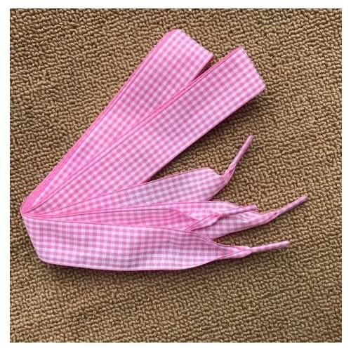 New Arrival 120cm/47" Long Flat Small Checkered Ribbon Shoelaces British Style Plaid Shoe Laces 2.5cm Wide Shoelace