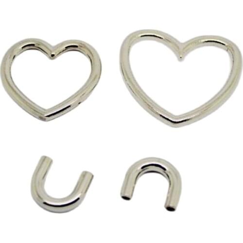 5 Pcs Horseshoe U Shaped Screw Loop Heart Ring For Bag Hat Jeans Shoe Leather Craft Chocker Collar Diy Harajuku Accessories