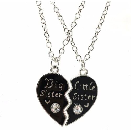 2PCS Chic Love Big Sister Little Sister Pendant Chain Necklaces For Women Girls
