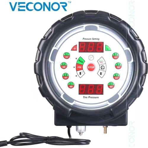 Hanging Automatic Tire Inflator With Oil and Water Separator Pressure Sensor LCD Digital Display Tyre Air Supply Diagnostic Tool