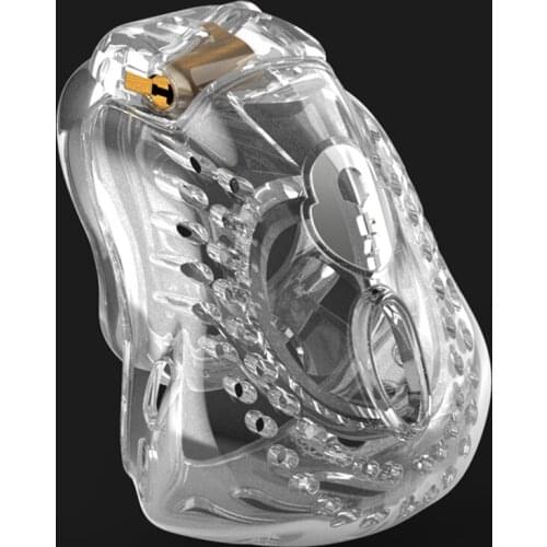 Transparent Male Chastity Device Cock Cage Fully Restraint Bowl Sex Toy for Men Chastity Lock,Penis Ring Sissy Bondage ARMOR 01