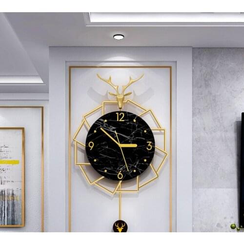 Luxury Gold Large Wall Clock Modern Design Creative Silent Kitchen Wall Clock Pendulum Living Room Reloj De Pared Home Watch