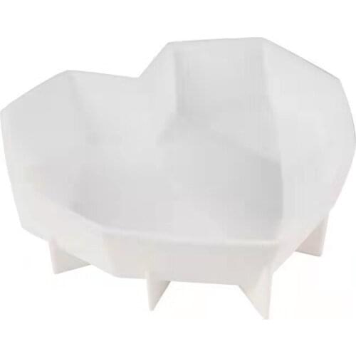 3D Diamond Love Heart Shape Silicone Molds for Baking Sponge Chiffon Mousse Dessert Cake Molds Food Grade