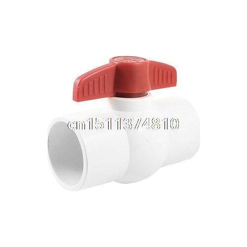 Replacement 50mm x 50mm Slip White Plumbing PVC Ball Valve w Red T Handle