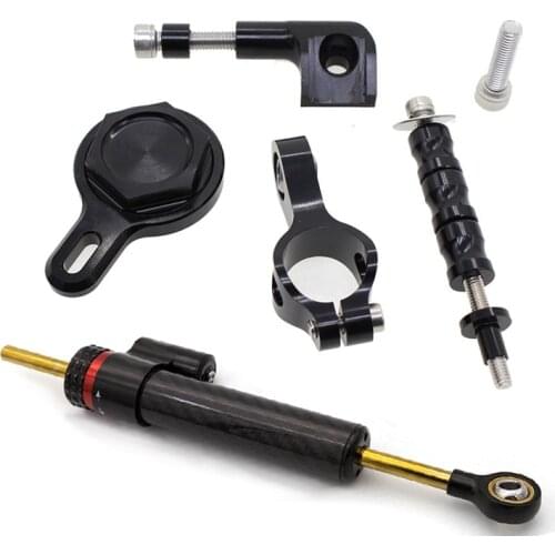 Fiber Carbon Steering Damper Stabilizer For Yamaha YZF R1 YZF-R1 2002 Motorcycle Dampers Mount Bracket Support Kit Accessories