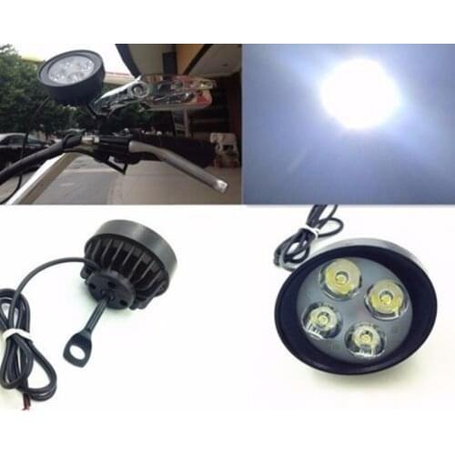 Mirror Mount LED Motorcycle Headlight Fog Spotlight Street Bike Cruiser Bobber Chopper Scooter Offroad Touring Cafe Racer